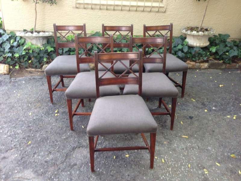 A Set Of Six George Iii Mahogany Dining Chairs