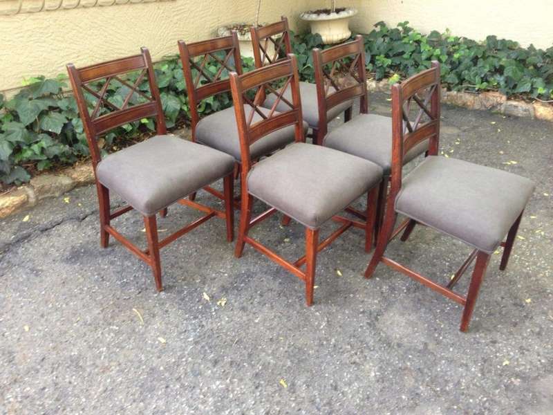 A Set Of Six George Iii Mahogany Dining Chairs