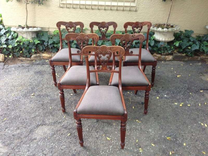 A Set Of Six William Iv Mahogany Dining Chairs