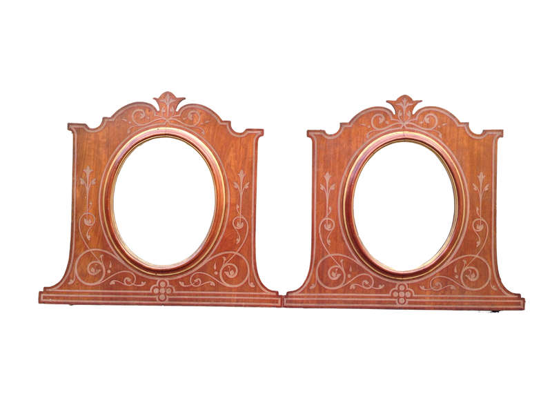 A Pair of Late Victorian Mahogany Framed Mirrors