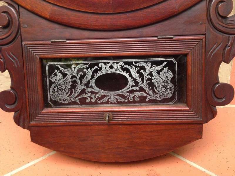 A 19thC mahogany cased Station / Office Wall Clock, with pendulum and key, signed H.W. Wade
