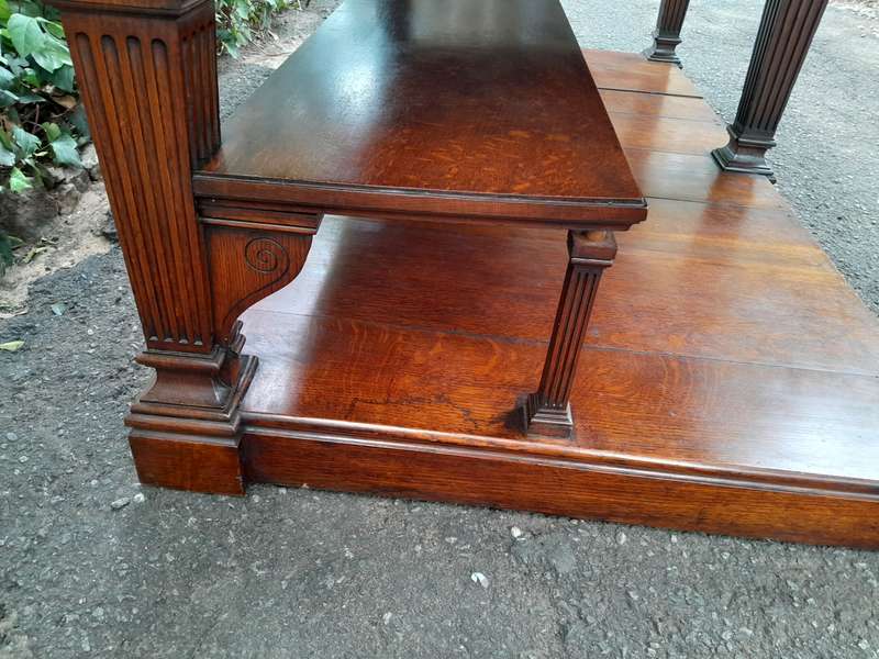 A 19th Century Oak Library Table with Leather Top, Circa 1890. Provenance. JHB Advocate