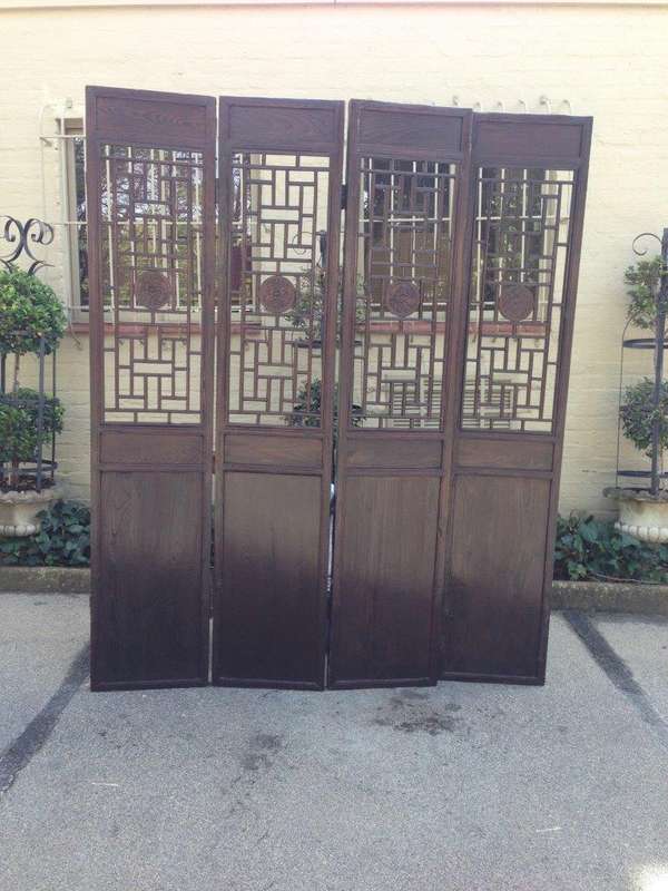 Wooden screen comprising of 4 panels