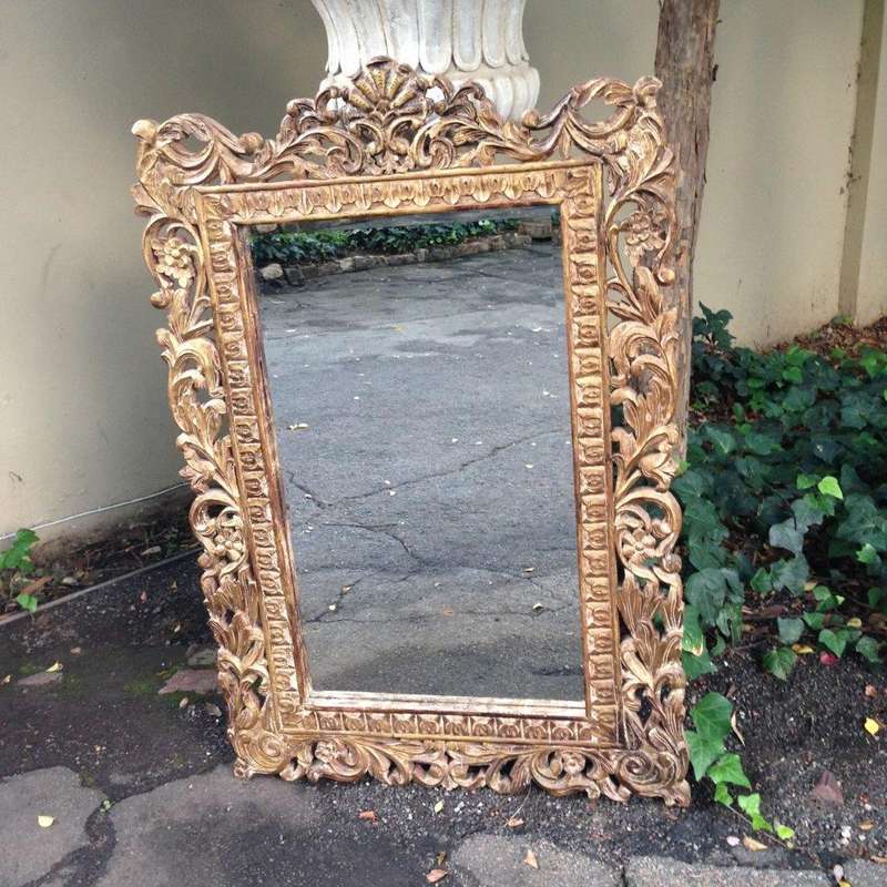 A Gilt Painted Wooden Mirror