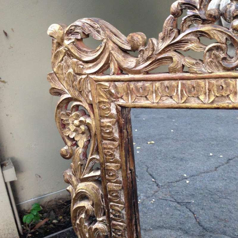 A Gilt Painted Wooden Mirror