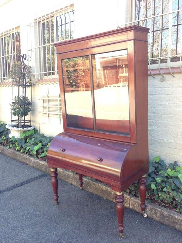 Victorian Rosewood Bureau/Secretaire Bookcase in Original Condition with Secret Compartment On Th...