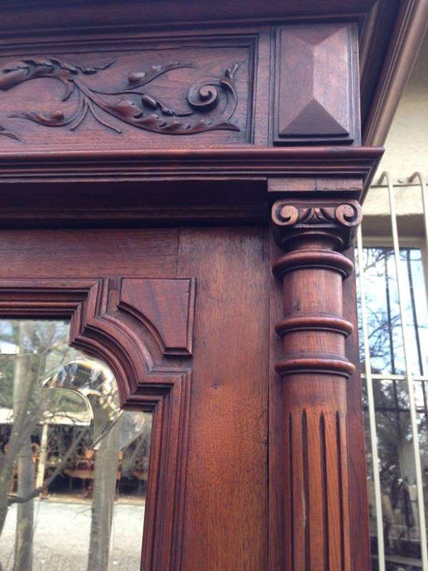 19th Century Teak Continental Single Door Armoire With  Drawer Below