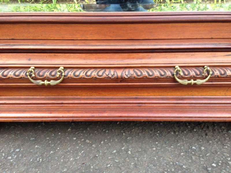 19th Century Teak Continental Single Door Armoire With  Drawer Below