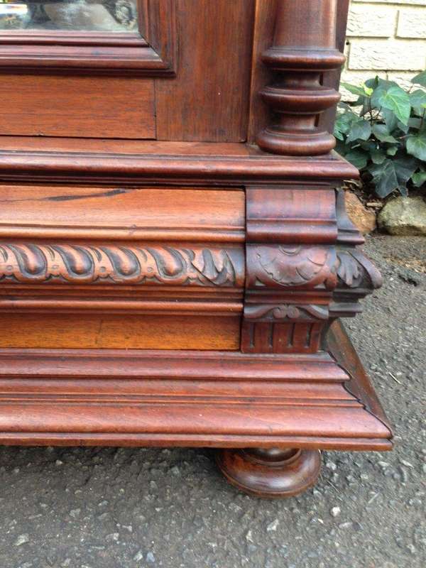19th Century Teak Continental Single Door Armoire With  Drawer Below