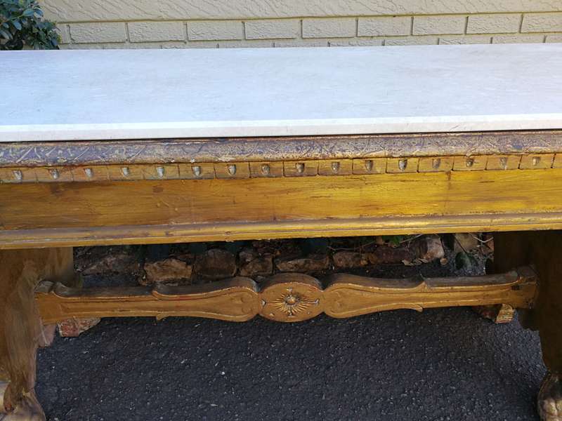 A 20TH Century Ornately Carved And Hand- Gilded Wooden Entrance Hall / Refectory / Dining Table w...