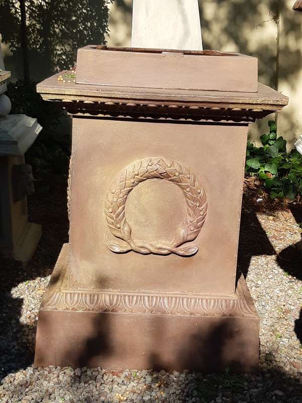 20TH Century French Set of Five Massive Cast Iron Urns on Plinths