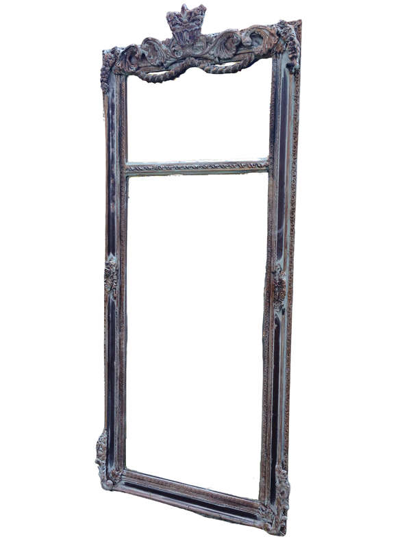 An Ornate Carved & Bevelled Painted Mirror