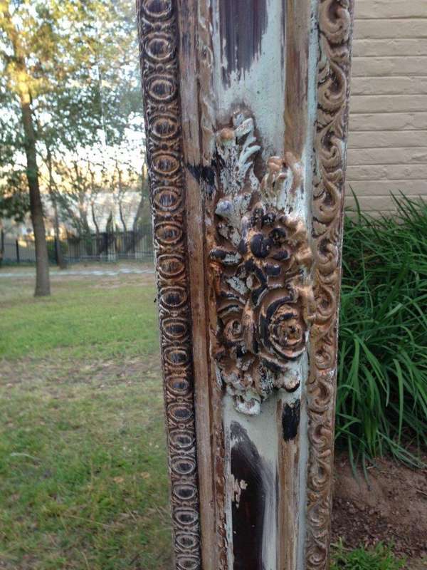 An Ornate Carved & Bevelled Painted Mirror