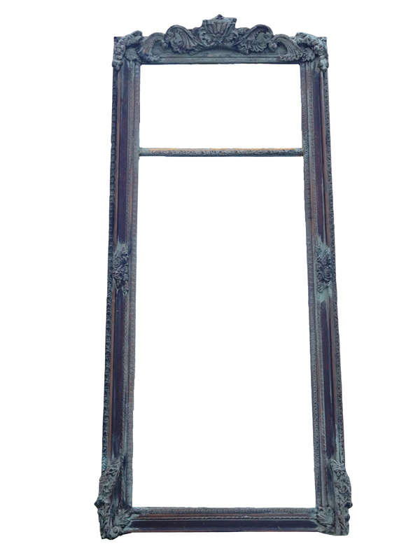 An Ornate Carved & Bevelled Painted Mirror
