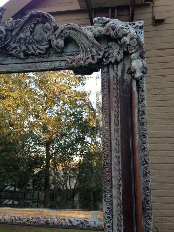 An Ornate Carved & Bevelled Painted Mirror