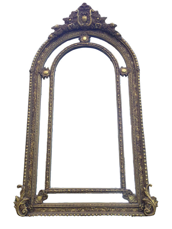 An Ornate Carved Arched Gilded Mirror