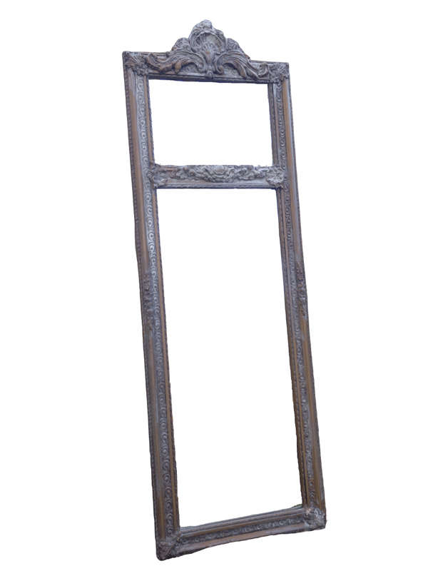 An Ornate Carved & Bevelled Painted Mirror