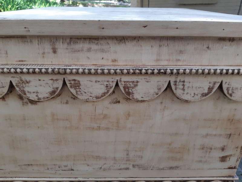 Ornately Carved Table With A Shabby Chic Paint Finish (Wine Bottle Holder On The Inside And No Do...