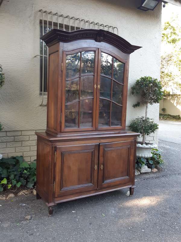 A 19th Century French Louis XVI Buffet Deux Corps Cabinet with Glazed doors