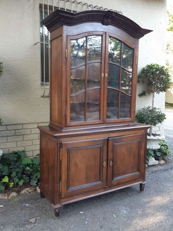 A 19th Century French Louis XVI Buffet Deux Corps Cabinet with Glazed doors