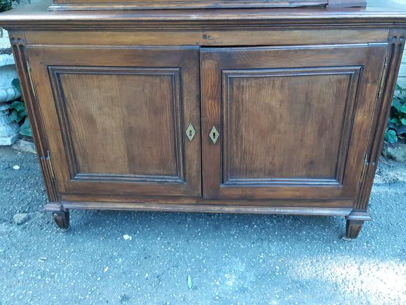 A 19th Century French Louis XVI Buffet Deux Corps Cabinet with Glazed doors