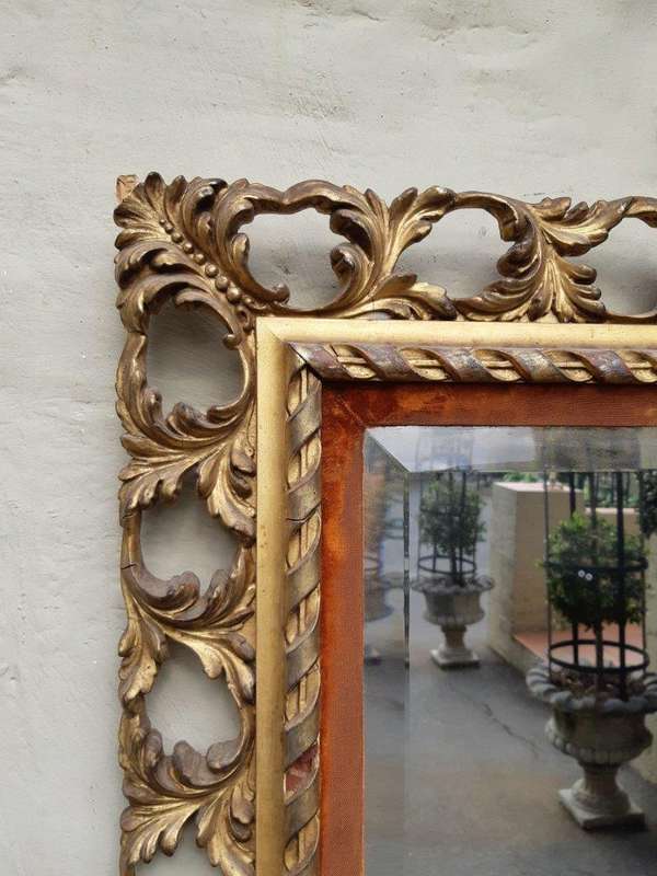 A19th/20th Century  Italian Giltwood Mirror Bevelled Plate