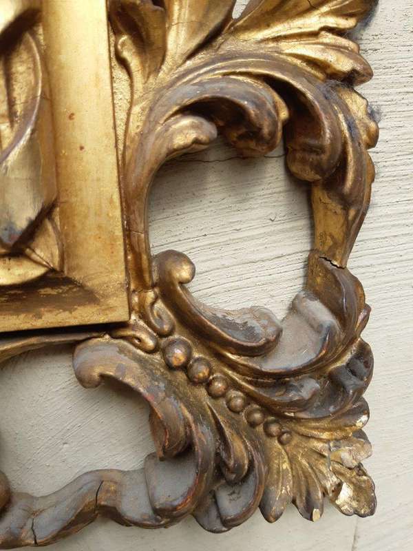 A19th/20th Century  Italian Giltwood Mirror Bevelled Plate