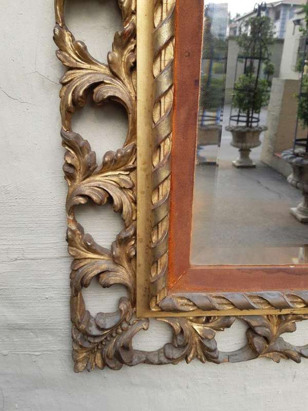 A19th/20th Century  Italian Giltwood Mirror Bevelled Plate