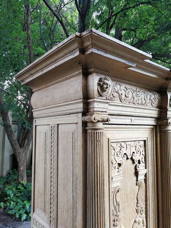 An 18th Century Continental Bleached / Natural Oak Cupboard The Interior Fitted With An Array Of ...