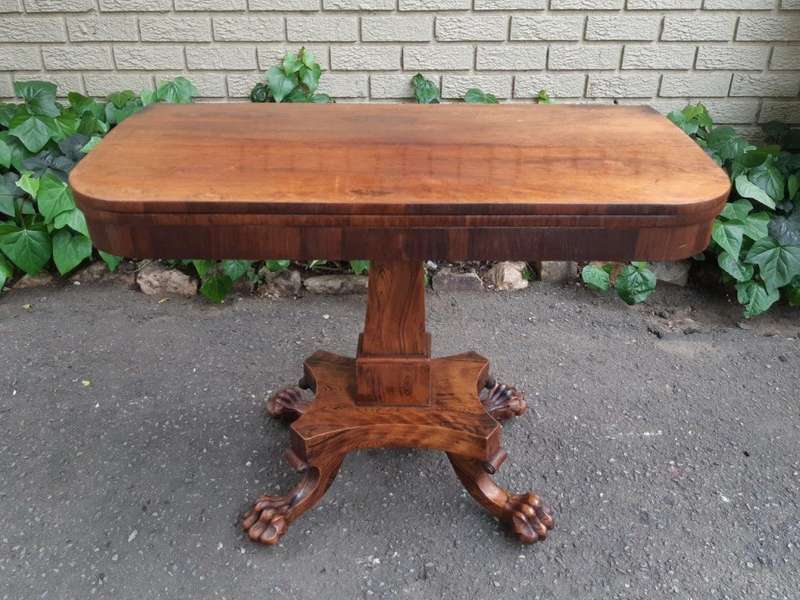 William Iv Rosewood And Inlaid Card Table