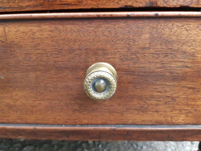 A Circa 1820 Regency Mahogany Canterbury With Drawers and Brass Casters