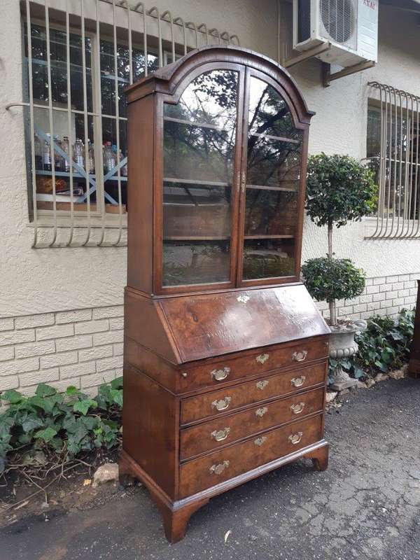 A George III Walnut Secretaire Bookcase