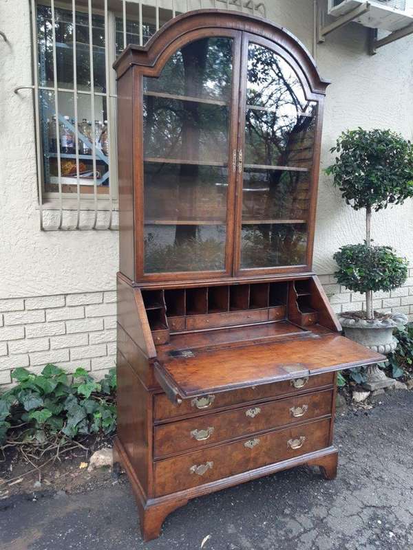 A George III Walnut Secretaire Bookcase