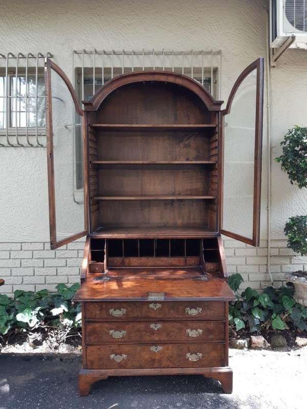A George III Walnut Secretaire Bookcase