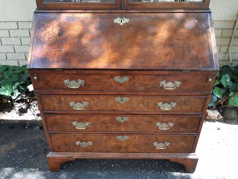 A George III Walnut Secretaire Bookcase