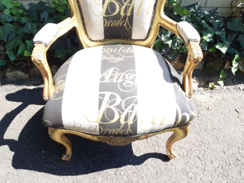 A Pair of 19 Century Giltwood Louis XVI Fauteuil Style Armchairs Circa 19th Century