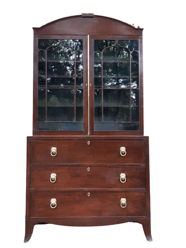 A Late 18th Century/Early 19th Century Mahogany Secrataire Bookcase with Fitted Interior and Hand...