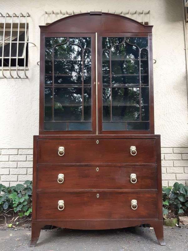 A Late 18th Century/Early 19th Century Mahogany Secrataire Bookcase with Fitted Interior and Hand...
