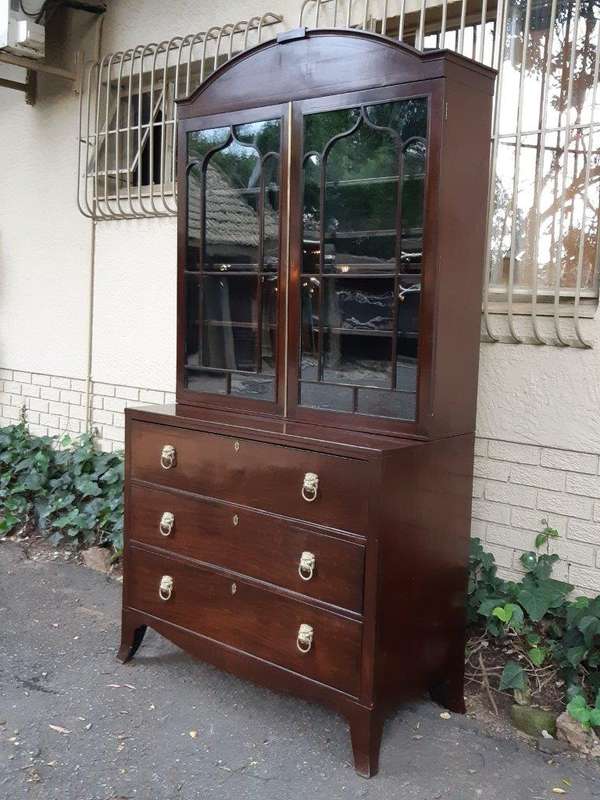 A Late 18th Century/Early 19th Century Mahogany Secrataire Bookcase with Fitted Interior and Hand...