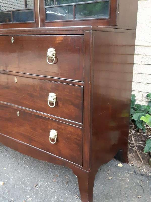 A Late 18th Century/Early 19th Century Mahogany Secrataire Bookcase with Fitted Interior and Hand...