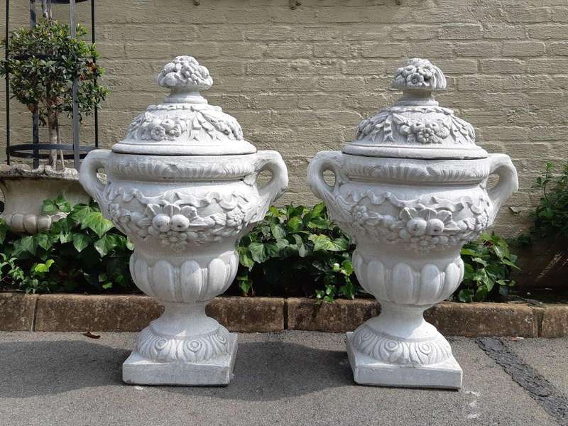 A Large Pair of Concrete Urns