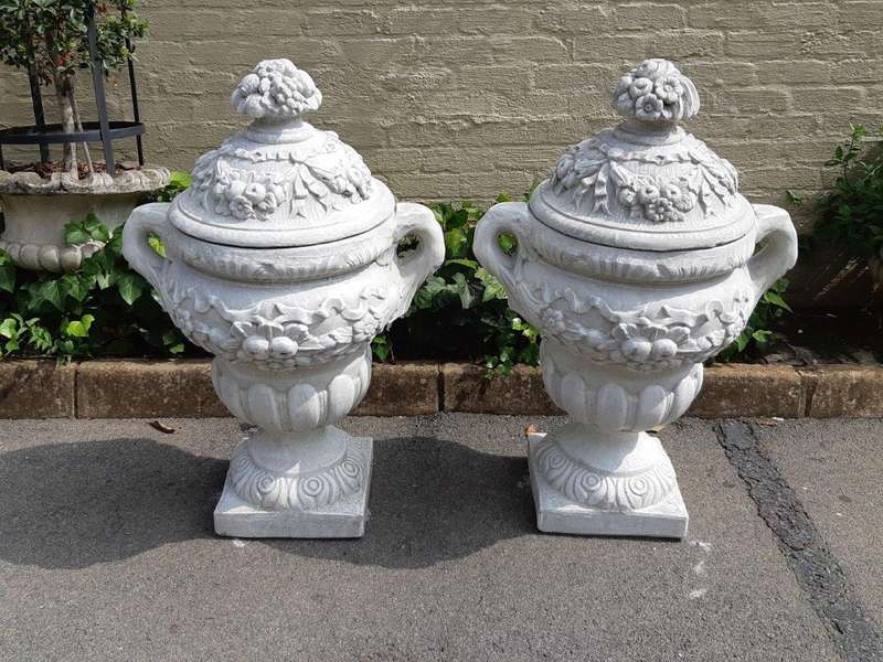 A Large Pair of Concrete Urns