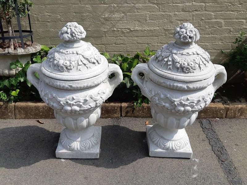 A Large Pair of Concrete Urns