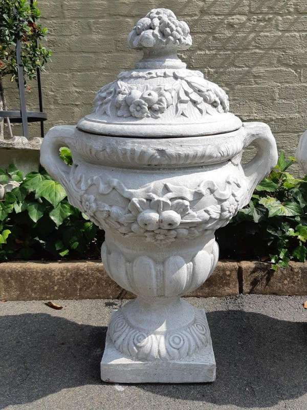 A Large Pair of Concrete Urns