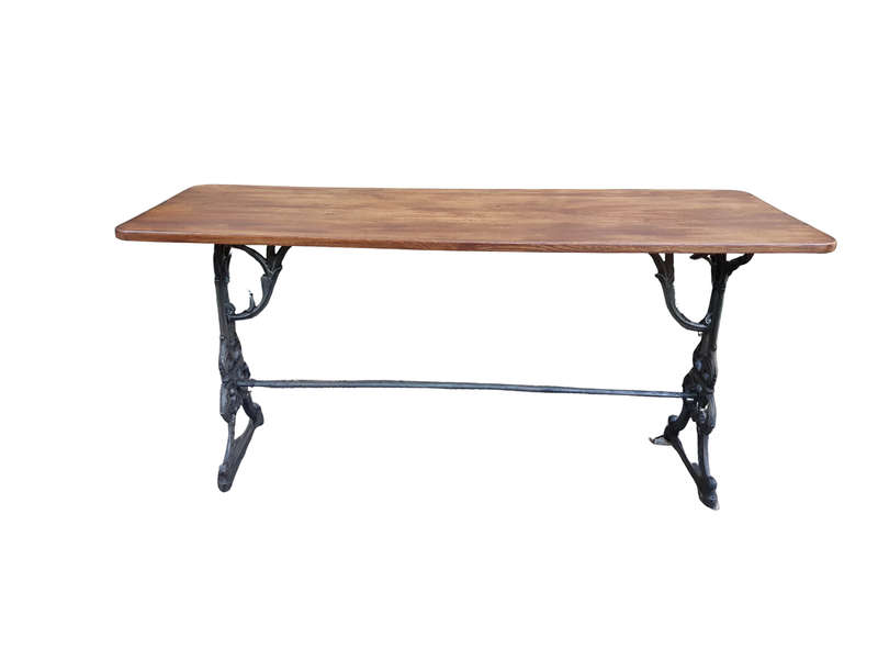 A French Bleached Oak and Wrought Iron Drinks Table / Table