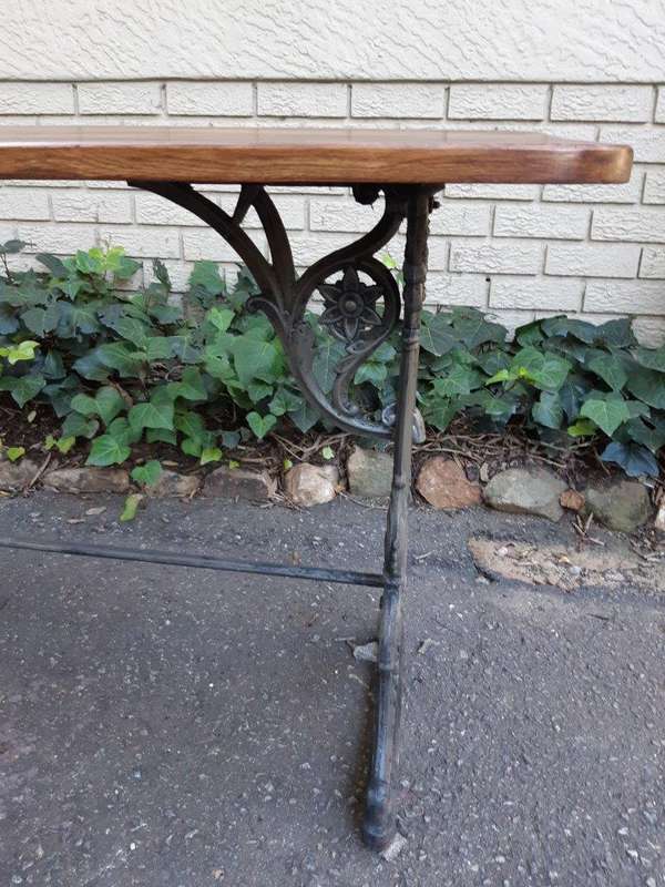 A French Bleached Oak and Wrought Iron Drinks Table / Table