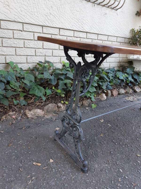 A French Bleached Oak and Wrought Iron Drinks Table / Table