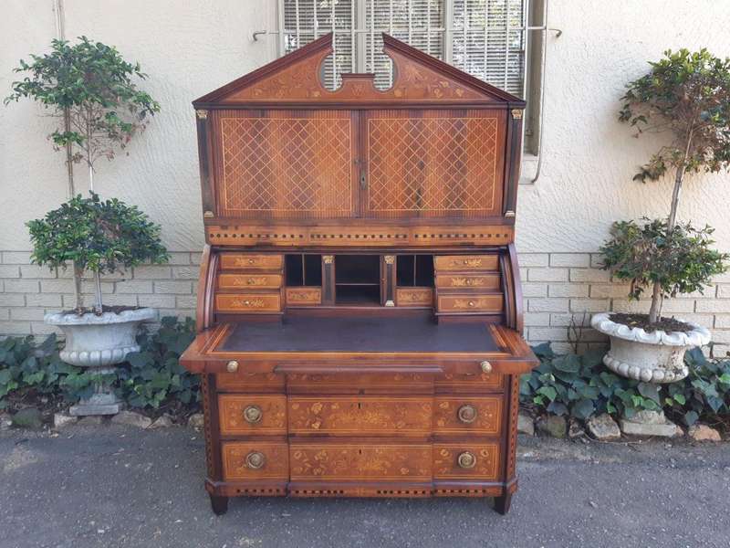 A 19th Century Dutch Marquetry Bureau / Secretaire