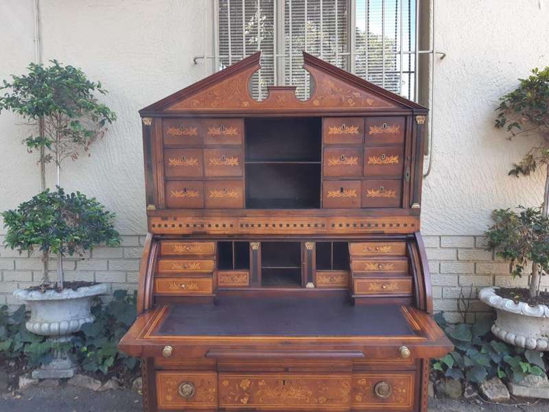 A 19th Century Dutch Marquetry Bureau / Secretaire