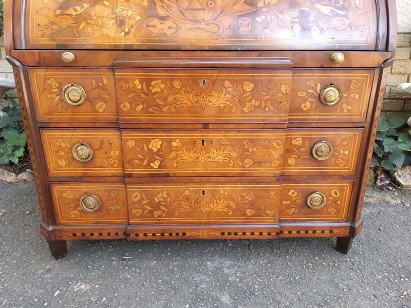 A 19th Century Dutch Marquetry Bureau / Secretaire